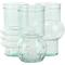 Clear Small Bubble Ribbed Recycled Glass Vase Set